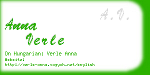 anna verle business card